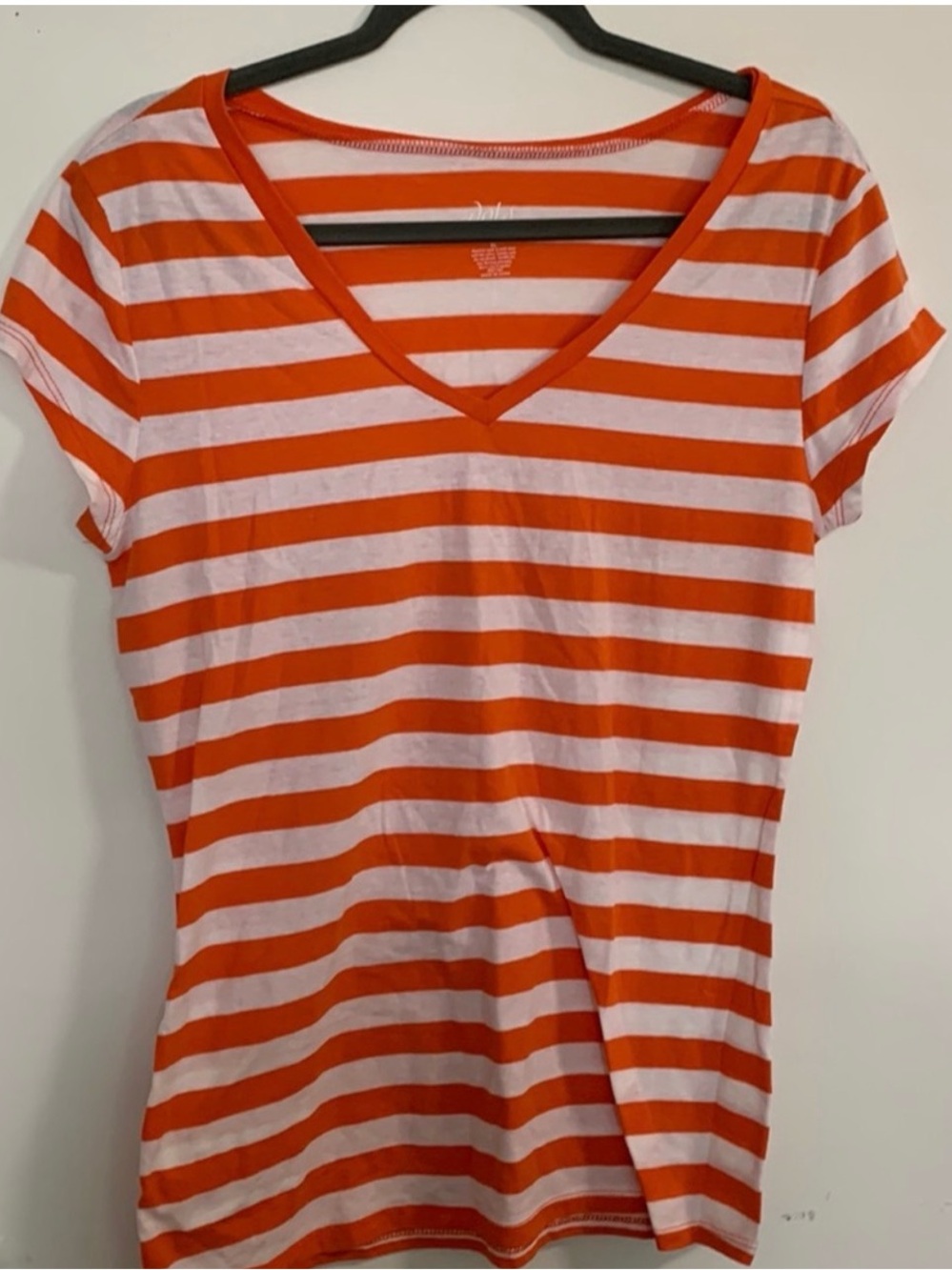 Dots Orange & White Striped V-Neck Tee and Wet Seal xl t shirt